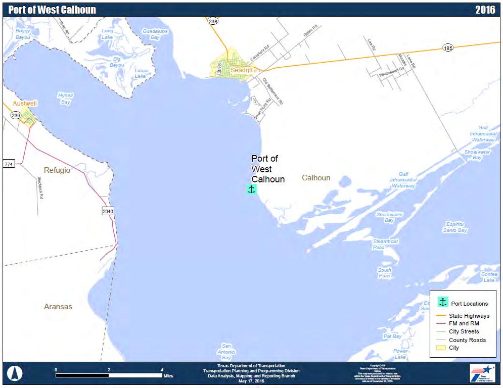 Port of West Calhoun Seadrift, TX Legal Name: West Side Calhoun County Navigation District Shallow 2 ft. channel Port of West Calhoun P.O.