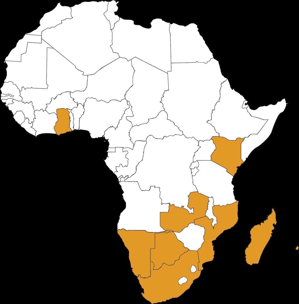 SKA African VLBI Network Collaboration between South Africa and eight other African countries to construct a network of receptors across the continent