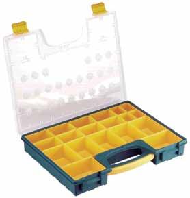 can be pulled out if necessary A handy screwdriver and drill bit compartment built into the lid There are three sizes of box, from 370mm to 520mm long.