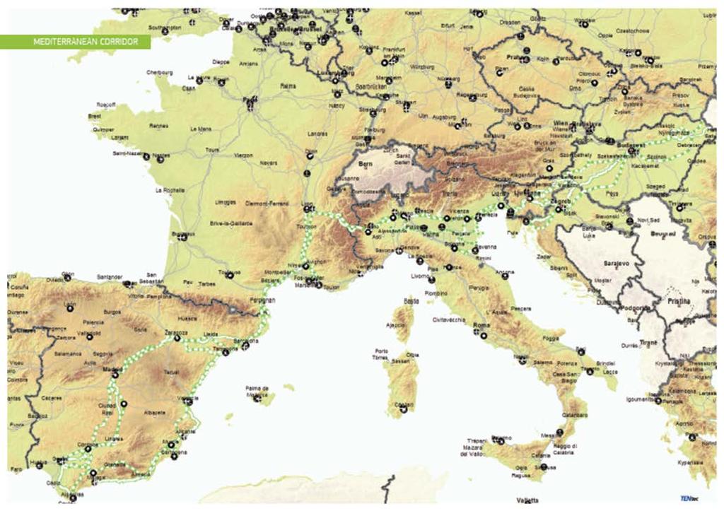 Prikaz 4 Mediteranski koridor, Izvor: ec.europa.