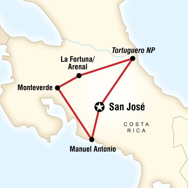 Day 1San José Arrive at any time. Arrival transfer included. If you arrive early enough, you'll have time to head into the city to visit a museum, shop or visit the main plaza in the city centre.