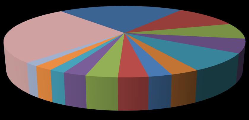 Chart 12: Spending by Merchant Category for the Australian Market in North Carolina OTHER, 26.9% LODGING, 20.9% CLOTHING/JEWELRY/ ACCESSORIES, 10.6% 7.2% AUTO RENTAL, 6.3% OIL, 1.