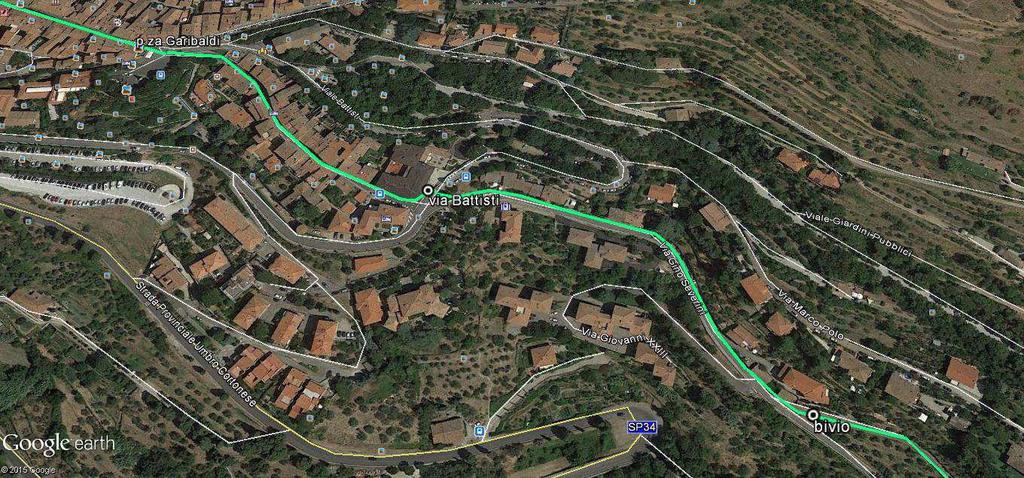 leading straight along Via Gino Severini for 250m; we cross Via Cesare Battisti and carry on