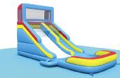 Lil Splash Slide A No-Jump Top forces riders to slide down properly, keeping them secure. Includes Hose Connection.