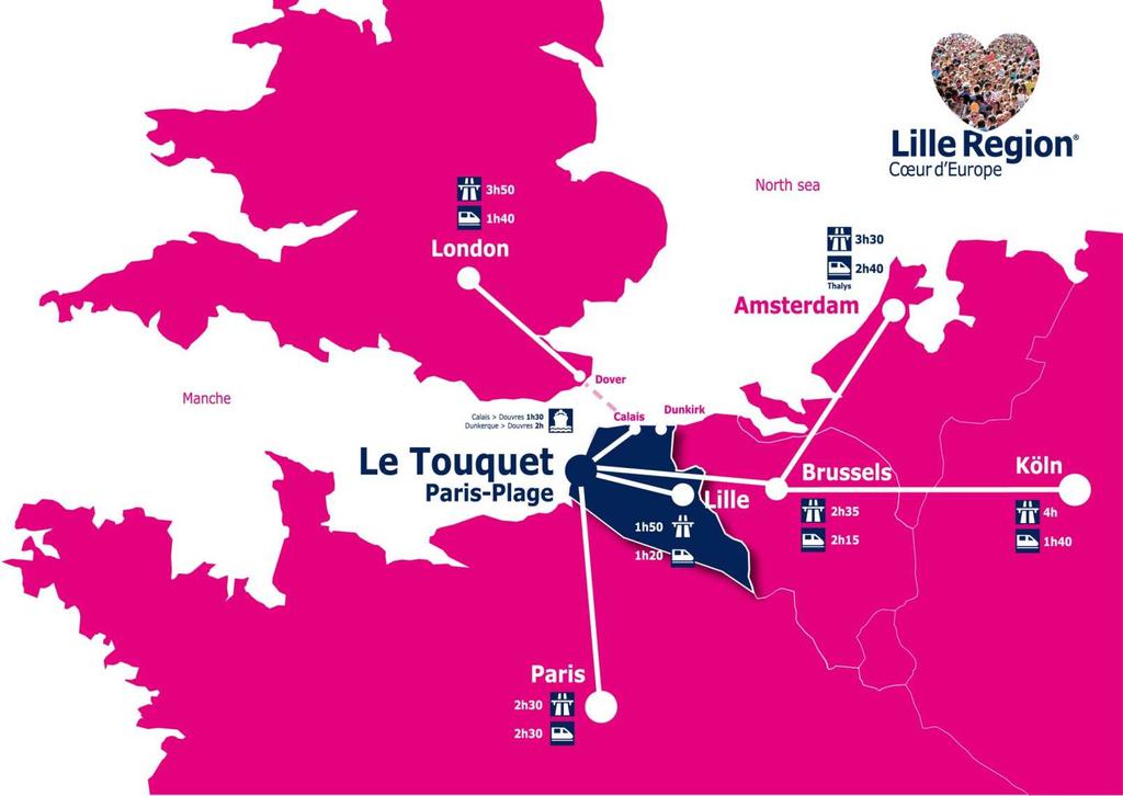 AIR TRAVEL International airport Regular lines with the UK BY TRAIN From Lille 1 H 20 From