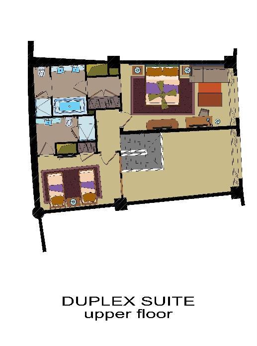 DUPLEX FAMILY SUITE FEATURES ROOM SET UP ROOM SERVICES 15 UNITS FRUIT BASKET ON ARRIVAL DAY TEA & COFFEE SET UP 108 M² CHOCOLATE & SWEET PLATTER ETRO BATH PRODUCTS 1 LIVING ROOM LOCAL RED
