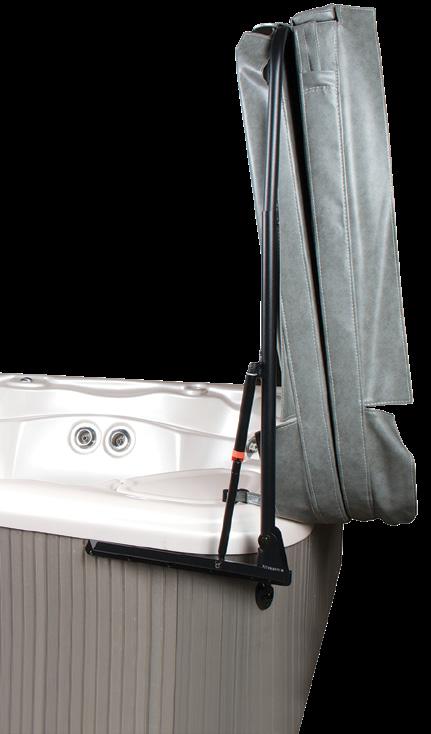 CoverMate III THE PERFECT ANSWER WHEN CLEARANCE BEHIND THE SPA IS AN ISSUE No other hydraulic cover lift offers the beauty, reliability and superior operation of the
