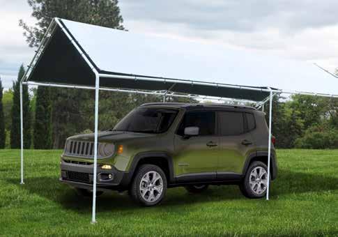 6 Leg Car Canopy Style# KMK1-DAL UPC: 839539005756 Features: - Galvanized Steel - 6 Legs - Patent Pending Pivot Foot - Double Coated Teclon Roof - Mesh Window for Ventilation - Vented