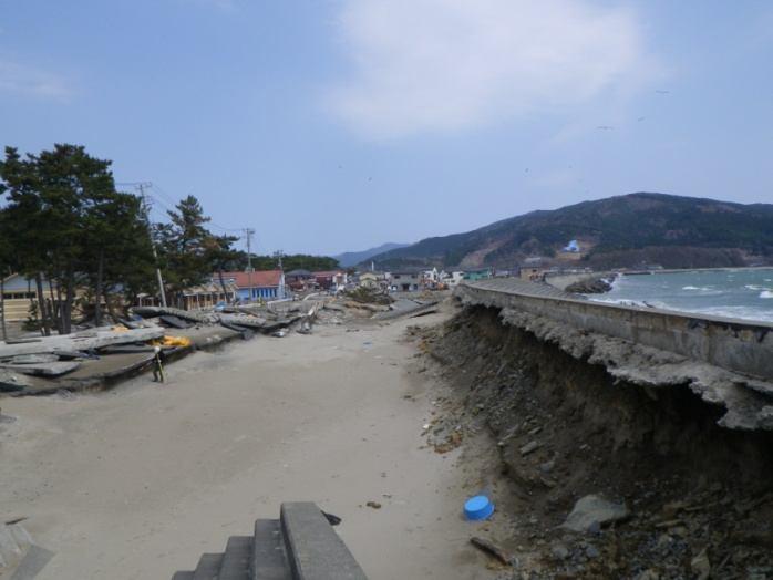 Ishinomaki city was protected by breakwaters, seawalls and control forests.