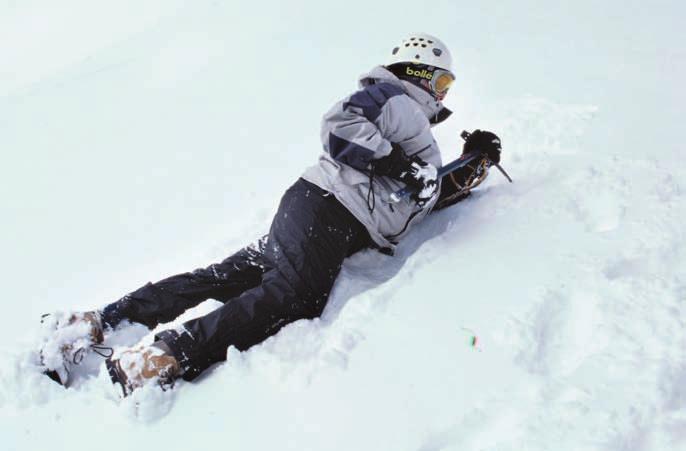 MOUNTAIN TRAVEL Ice Axes and Self-Arrest An ice ax can greatly enhance your security as you travel on snowy slopes.