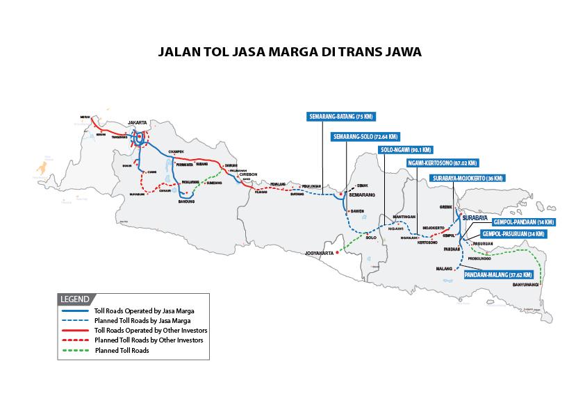 Jasa Marga s Upcoming Projects: Java 8 projects Semarang-Batang (75km) Progress ConstrucAon: 55.71% Progress Land AcquisiAon : 98.16% Semarang Solo (73km) Progress ConstrucAon (SalaAga Solo): 36.