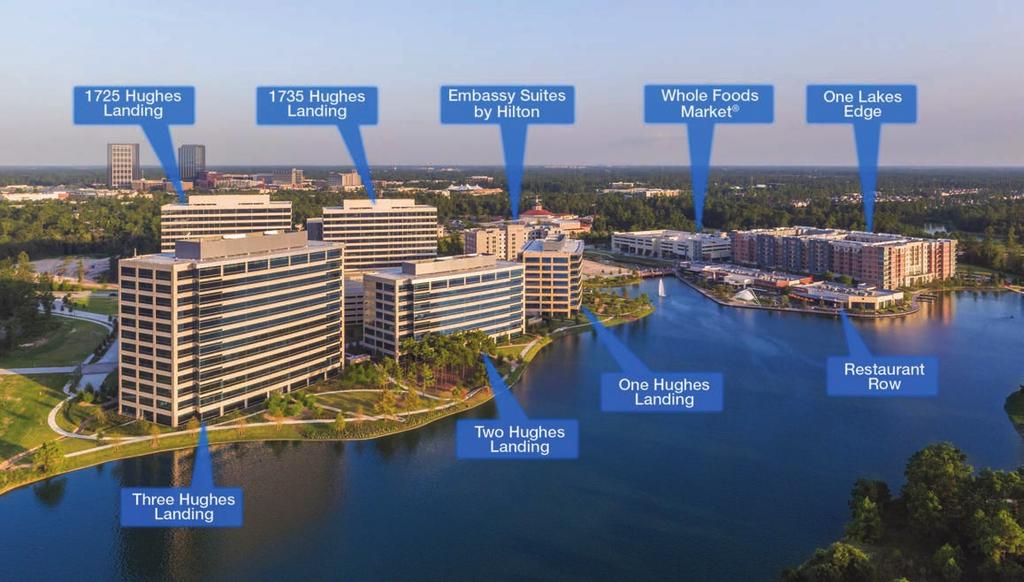 PROPERTY FEATURES LOCATION FEATURES 66-acre mixed-use development on Lake Woodlands with retail, restaurants, five Class A office buildings, Embassy Suites by Hilton, One Lakes Edge luxury apartments