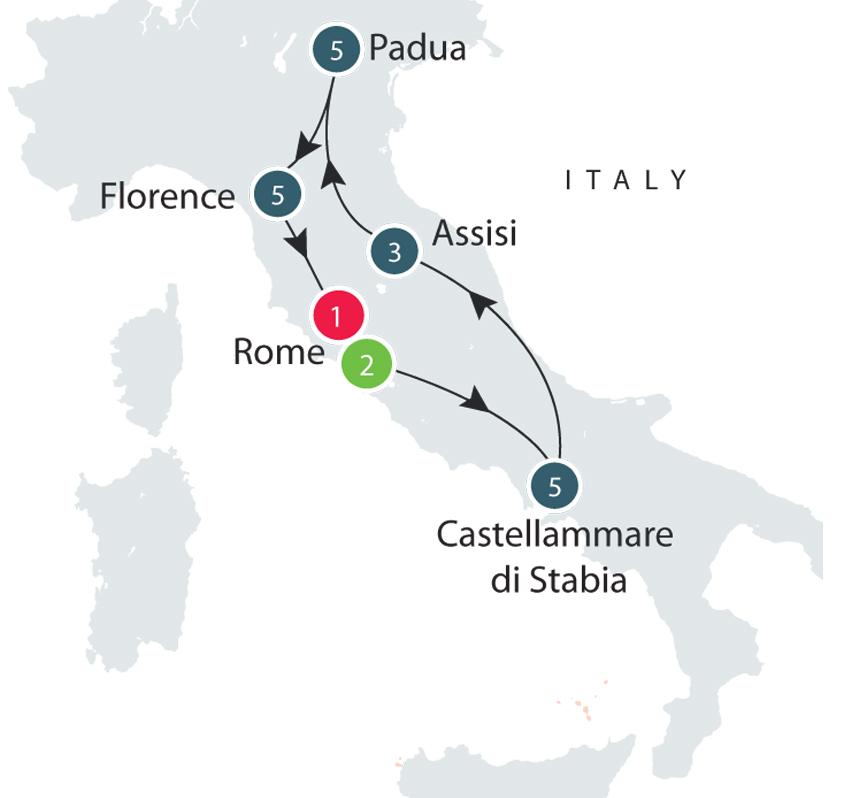 Heritage, culture, history of Italy, group tours for mature travellers.