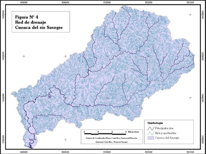 Savegre Watershed (Map of watershed showing