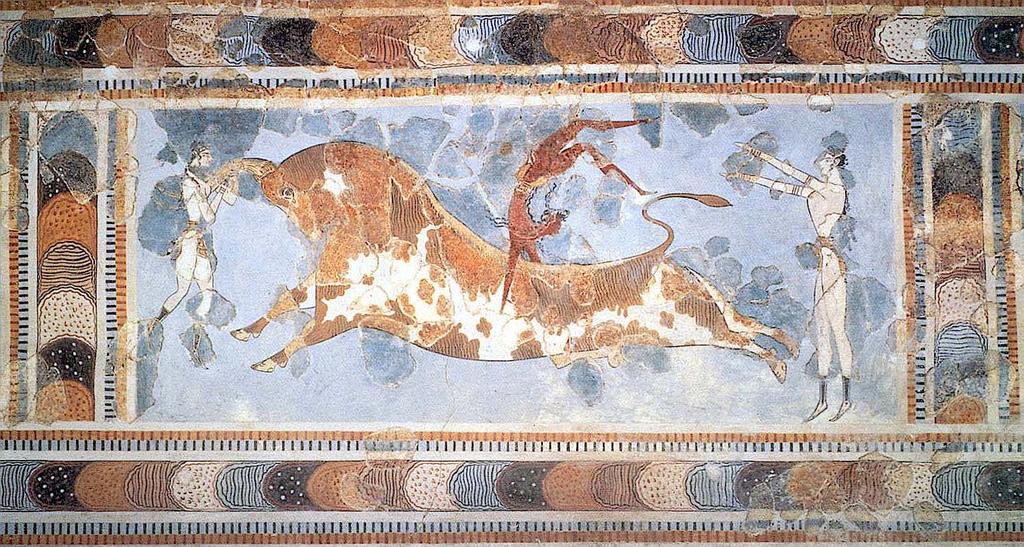 6 by their lighter skin color. That the bull was a sacred animal and that bu1l-vaulting played an important role in Minoan religious life are beyond doubt.
