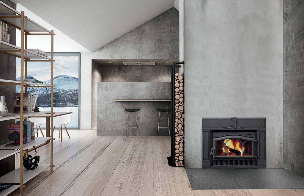 JØTUL C 550 ROCKLAND CB FLUSH FACE FIREPLACE INSERT Clean lines and delicate curves frame the magnificent fire view of our large flush face wood burning insert - the Jøtul C 550 Rockland CB.