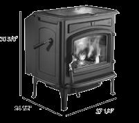 1,500 sq. ft. Max Heat Output 55,000 BTU/hr Log Size Up to 18 2.31 Grams/hr Up to 8 hrs 2.