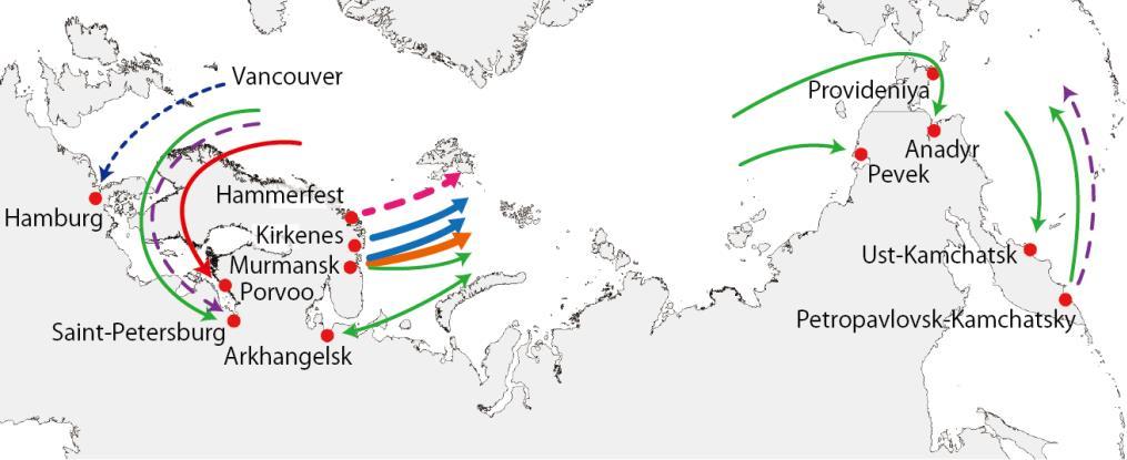 Ice Concentraytion(%) Ice Concentration(%) Figure 1. Origin and destination of the NSR voyage from 2009 to 2012 (Otsuka et al.