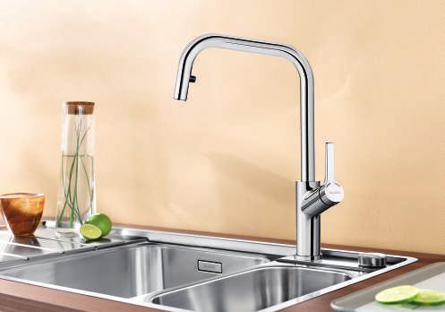 Cleaning made easy The surfaces of sinks and mixer taps are wonderfully easy to clean. Special materials help to repel dirt and water.