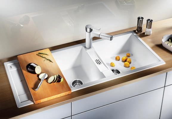 BLANCO METRA 8 S - SILGRANIT TM PuraDur TM Clean lines maximum comfort Young, straight-lined design Attractive line of sinks in the medium price category Particularly spacious bowls provide an