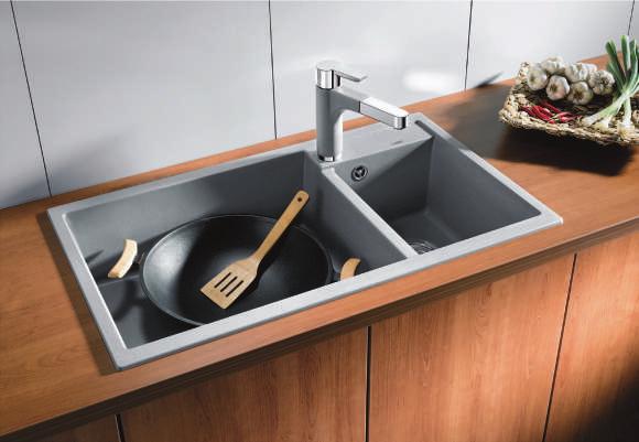 BLANCO METRA 9 - SILGRANIT TM PuraDur TM Clean lines maximum comfort Young, straight-lined design Attractive line of sinks in the medium price category Particularly spacious bowls provide an