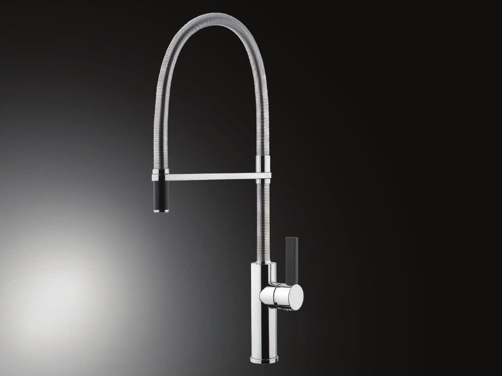 FLAMBE ROUND 250 609 24 FLAMBE ROUND - Single lever kitchen mixer with turning spout shower Chrome: 566.22.