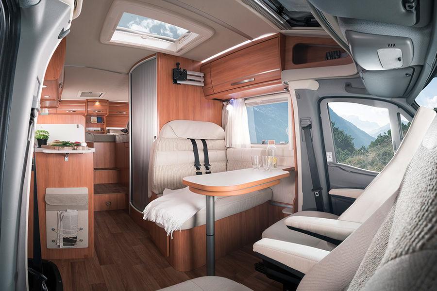 Living Area - HYMER Van S Comfortable living within a small space There s plenty of space in the cosy seating area of the HYMER Van