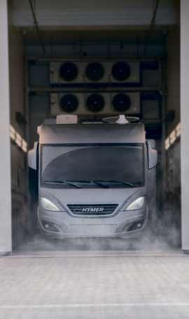 In addition, HYMER has developed a number of its own test procedures over the years which help to guarantee our uniquely high standard of quality.