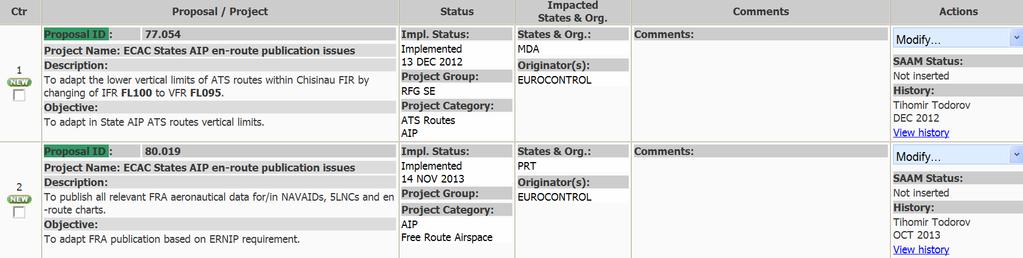 AIP Improvements Collection European Route Network Improvement Plan Database developed by EUROCONTROL.
