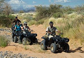 Eco Quad Biking (3 hours). In the heart of the oldest desert in the world Sossusvlei eco quad offers unforgettable experiences.