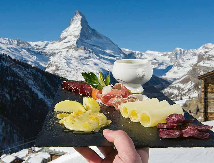 guests exceeds the number of summer guests Hay and white wine soup Homemade chocolate and pralines, shaped like the Matterhorn as well Different kinds of