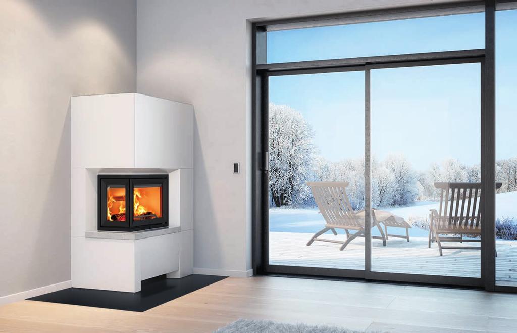 JØTUL S 70 SERIES INSTALLS DIRECTLY AGAINST A COMBUSTIBLE WALL Jøtul S 71/ Jøtul S 72 is supplied with an integrated firewall and can be mounted directly against a combustible wall.