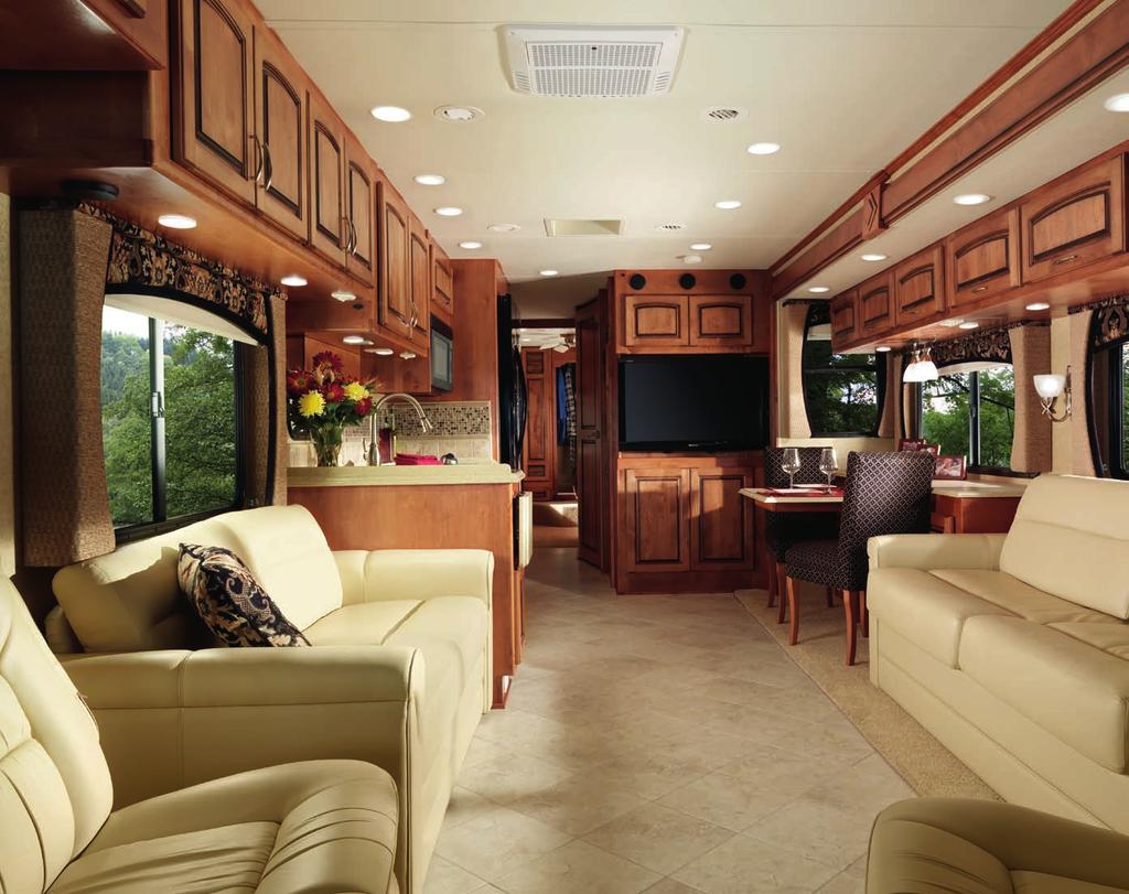 INTERIOR A TRUE AMBASSADOR FOR THE RV LIFESTYLE Meet the Ambassador, a verticallyintegrated state-of-art luxury motorhome built from the ground up with engine, chassis and body