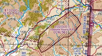1 of the AIP. There is often a frequency and/ or telephone number in the notes of the VFR chart from which the status of the danger area may be obtained.