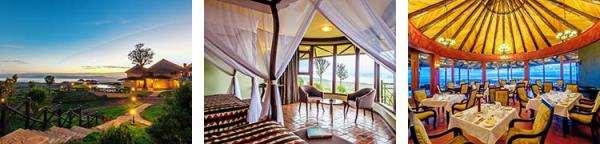 Lake Nakuru Sopa Lodge is located on the western edge of the Rift Valley and overlooks Lake Nakuru and the surrounding park. The lodge features 62 rooms with en suite bathrooms and private balconies.