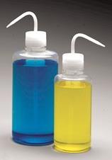 contamination, LDPE only Right-to-Know wash bottles Pre-labeled with chemical safety information