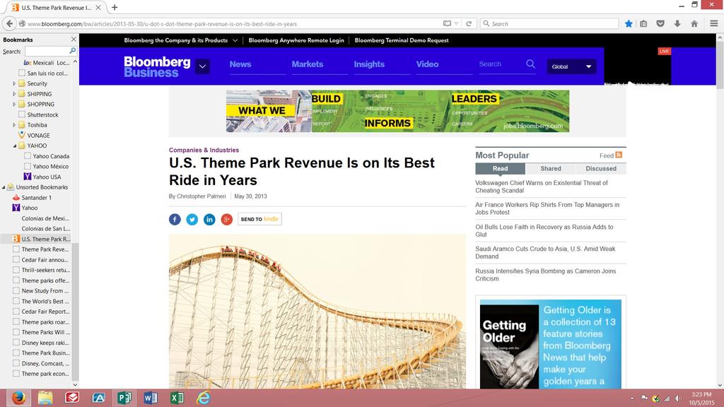 U.S. Theme Park Revenue Is on Its Best Ride in Years America s passion for amusement parks is white-hot these days, driven by elaborate new attractions, sophisticated pricing schemes, and a desire to