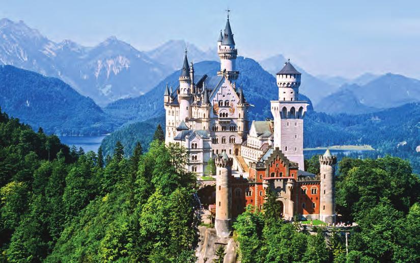 We see the fairy tale castle of Neuschwanstein in the Bavarian Alps on Day 7. Bavarian Alps. Mid-afternoon we reach our hotel set amid the stunning Bavarian alpine scenery.