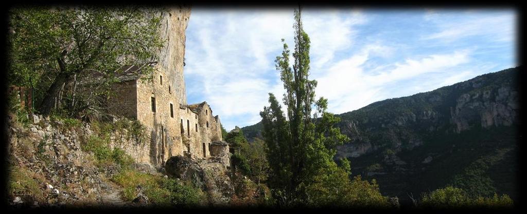 Hike One is a light-to-moderate hike along the edge of Causse Sauveterre that will acquaint you with some of the Gorge s finest architectural manifestations [deserted troglodyte ruins] as well as its