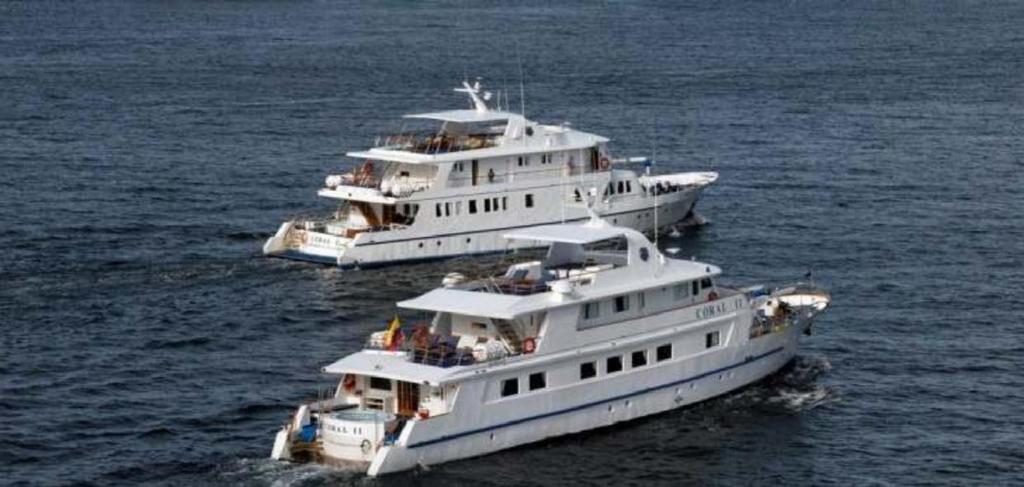 Galápagos Coral I & II Both motor yachts, Coral I & II, have comfortable lounges and bar areas with large viewing windows and plenty of outside space for observation the sea and shores while on your