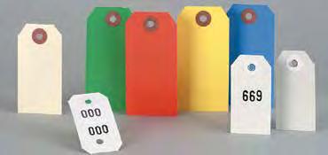 ANY QUANTITY FOR THE DISCOUNT PRICE Processing Eyelet Tags D & E are water resistant curing tags. A B 13 95 C D E BOX PER BOX OF 1,000 4494 14925 A. 3-1/4" X 1-5/8" Manila, Size 2... 14.95 13.