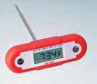 BIG RED Pocket Thermometer Range: -58 F to +302 F/-50 C to +150 C. Accurate to ±2 F..1 F/C resolution. Continuous update. 1/4" large readout LCD display. 4-3/4" extra sturdy stainless steel probe.