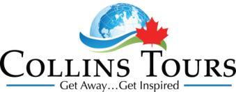Passengers traveling from different cities will have their flight to Halifax included (inquire with Collins Tours staff to find nearest available airport).