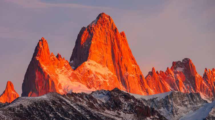Monte Fitz Roy 3 Days / 2 Nights ARGENTINA Standard $655 Superior $685 Deluxe $810 Accommodation on a twin share basis Excursions as detailed National Park fee EL CHALTEN & MONTE FITZ ROY The