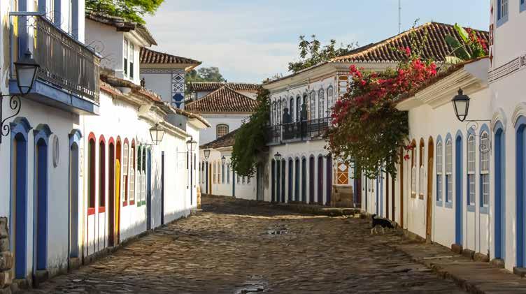 Paraty PARATY GETAWAY Surrounded by mountains and a spectacular coastline, the small town of Paraty has been awarded the UNESCO World Heritage status for its beautifully preserved Portuguese colonial