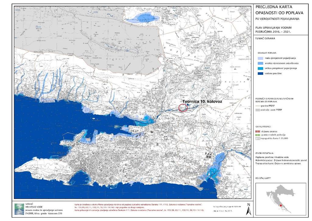 str. 30 od 71 2.3.2.1. Opasnost i rizik od poplava Lokacija pogona nalazi se u području male vjerojatnosti pojavljivanja poplava. Slika 8.