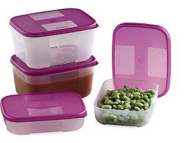 Organize your freezer with stackable Freezer Mates containers. Rounded corners and recessed bottoms allow maximum airflow for faster, more efficient freezing and thawing.