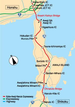As a way of transit between Honshu and Shikoku, Awaji originally meant the road to Awa, the historic province bordering the Shikoku side of the Naruto Strait, and now part of Tokushima Prefecture.