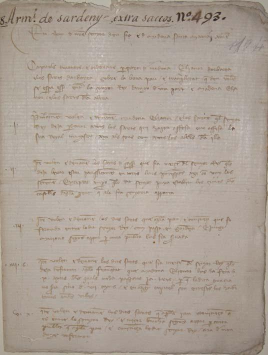 Paper documents Hugone of Arborea answers James II of Aragon about