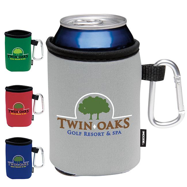 45822 Collapsible KOOZIE Can Kooler with Carabiner No-tear binding Aluminum